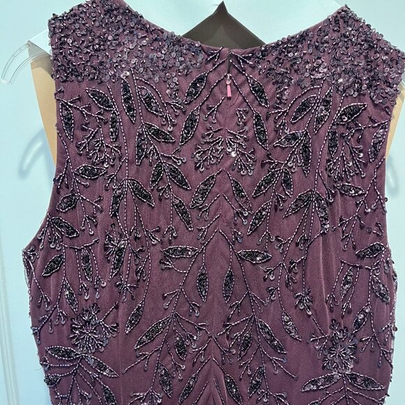 Formal Beaded Evening Gorgeous Wine color Full Lenght Gown - Picture 6 of 14